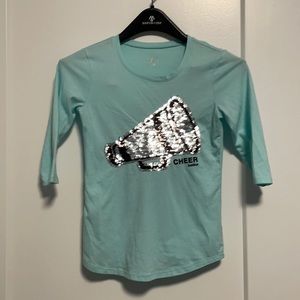 Justice 3/4 sleeve cheer tee